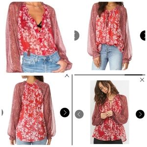 Free People Hendrix Floral Button Down Top